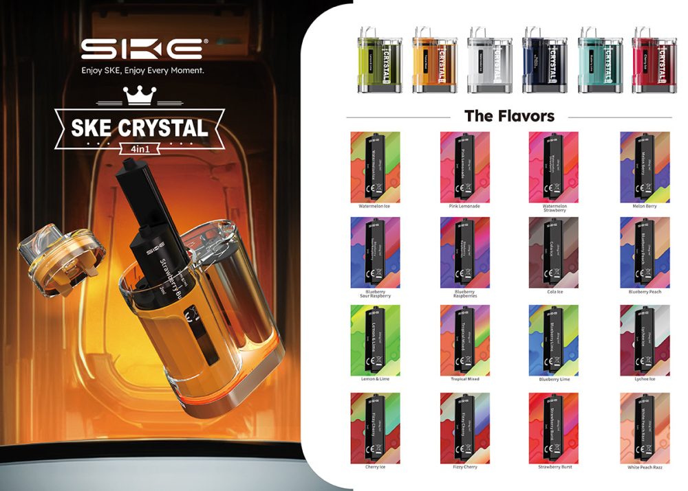 SKE Crystal 2400 4 in 1 Pod Kit Four Times the Fun in One Rechargeable details 1 2