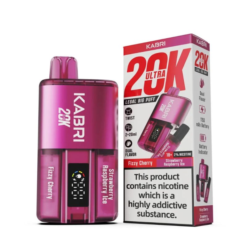 Kabri 20k Ultra Fizzy Cherry Strawberry Raspberry Ice